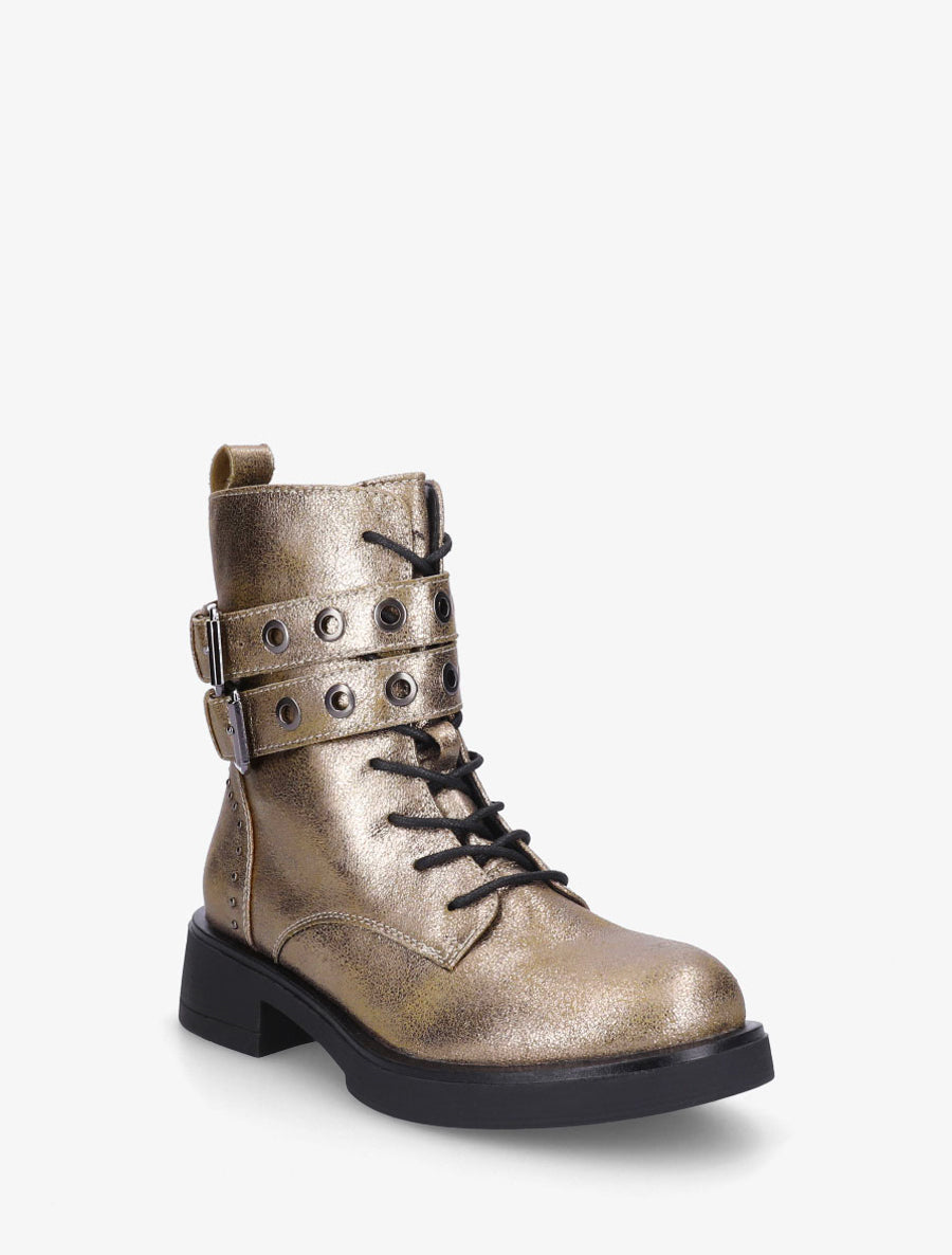 Rangers nacrées à sangles et clous - Or - 2