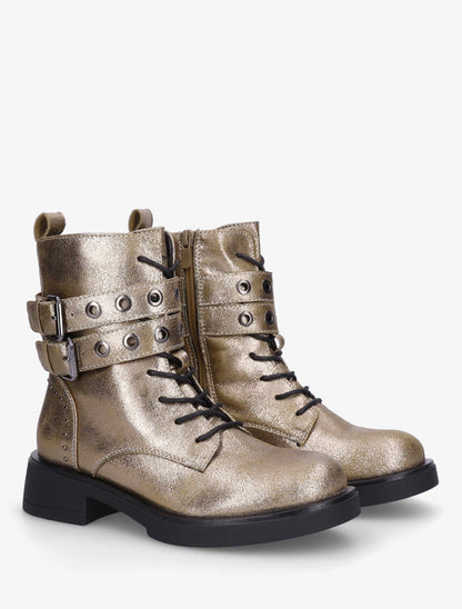 Rangers nacrées à sangles et clous - Or - 4