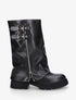 Bottes vernies à revers zippé et double boucles - Noir - 1
