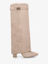 Bottes en suédine à revers - Beige - 1