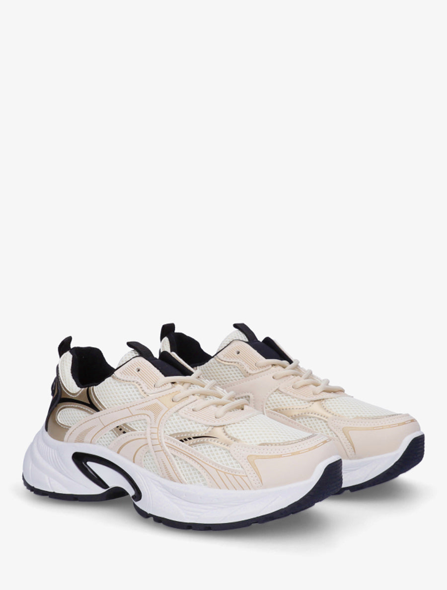 Baskets en simili et toile - Or - 4