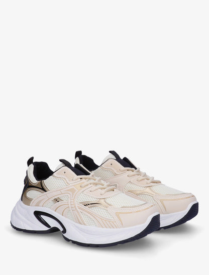 Baskets en simili et toile - Or - 4