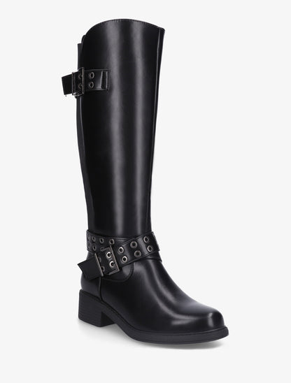 Bottes élastiquées à double sangles - Noir - 2