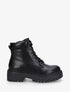 Bottines à lacets en simili - Noir - 1