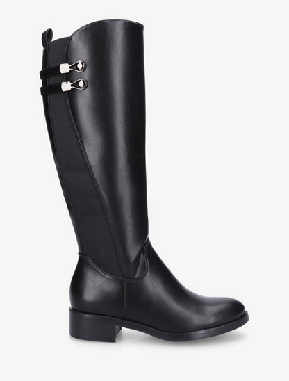 Bottes élastiquées style cavalière - Noir - 1