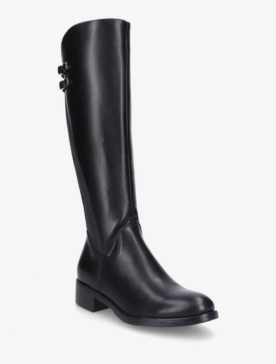 Bottes élastiquées style cavalière - Noir - 2
