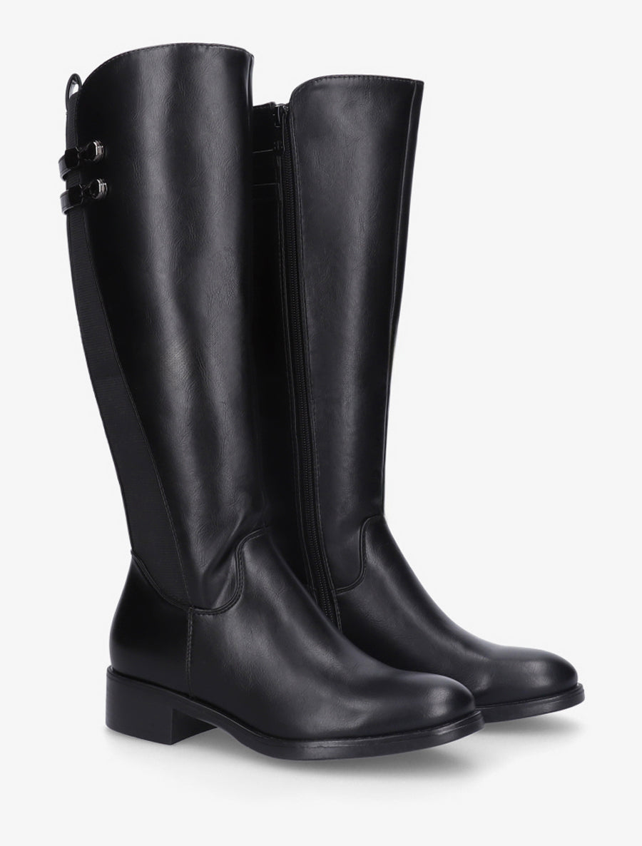Bottes élastiquées style cavalière - Noir - 4