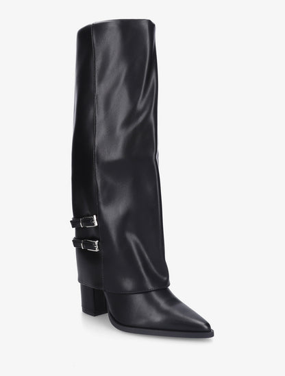 Bottes à revers et double sangles - Noir - 2