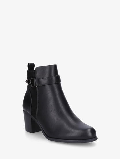 Bottines bimatière à bride latérale - Noir - 2