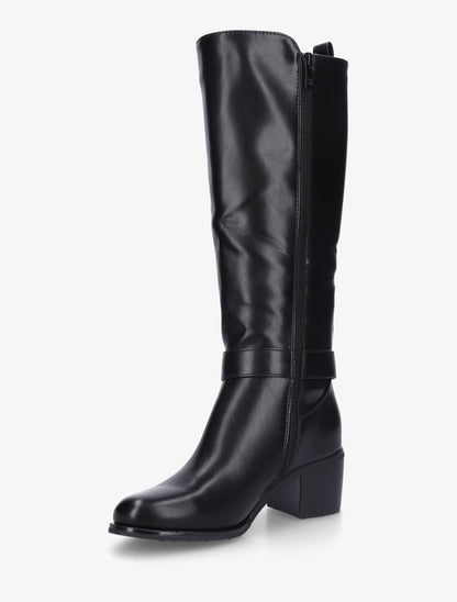 Bottes cavalière élastiquées à boucle - Noir - 3