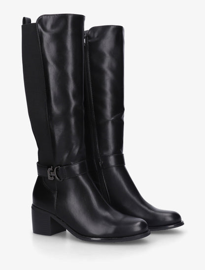 Bottes cavalière élastiquées à boucle - Noir - 4