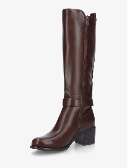 Bottes cavalière élastiquées à boucle - Marron - 3