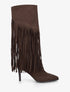 Bottes frangées en suédine - Marron - 1
