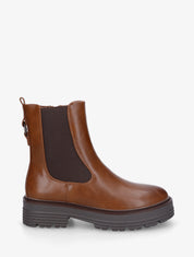 Boots élastiquées en simili - Camel - 1