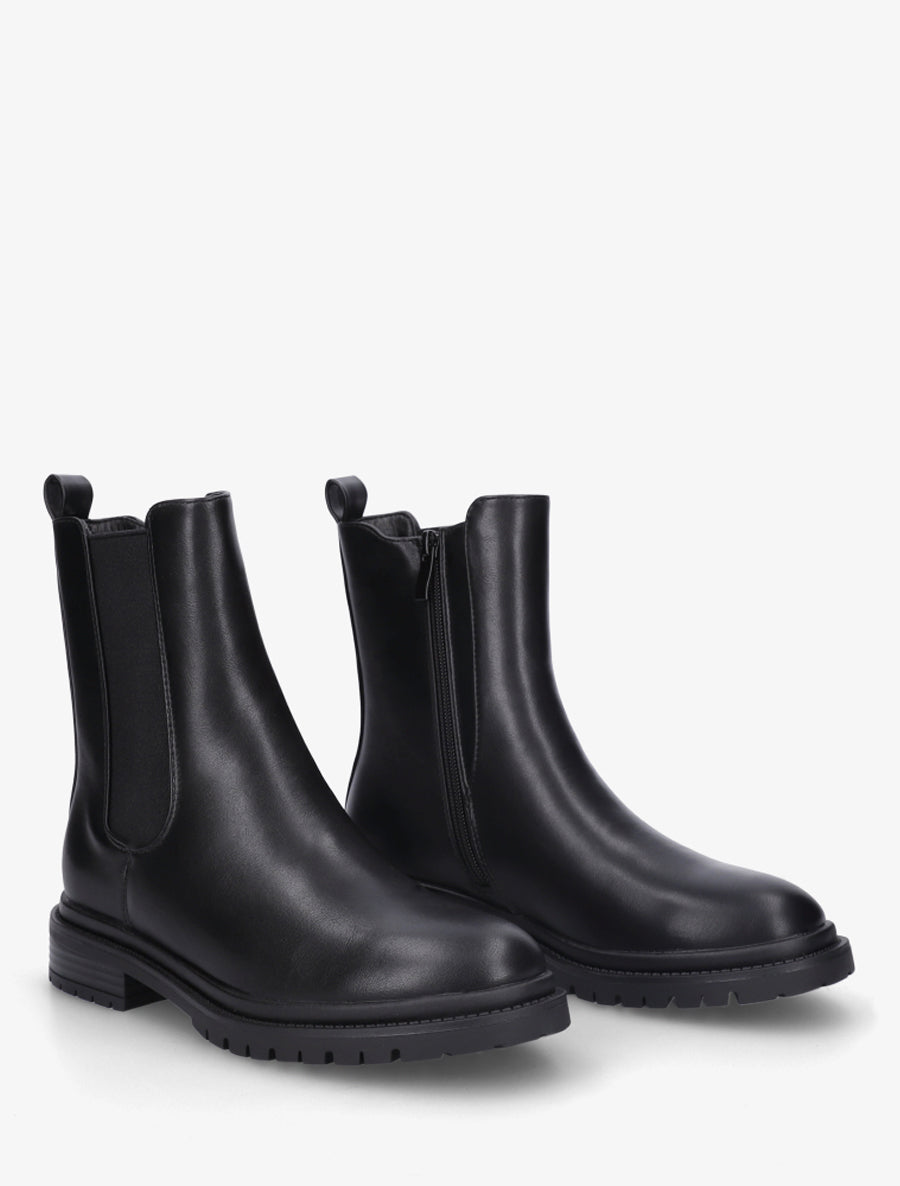Bottines élastiquées à semelle crantée - Noir - 4