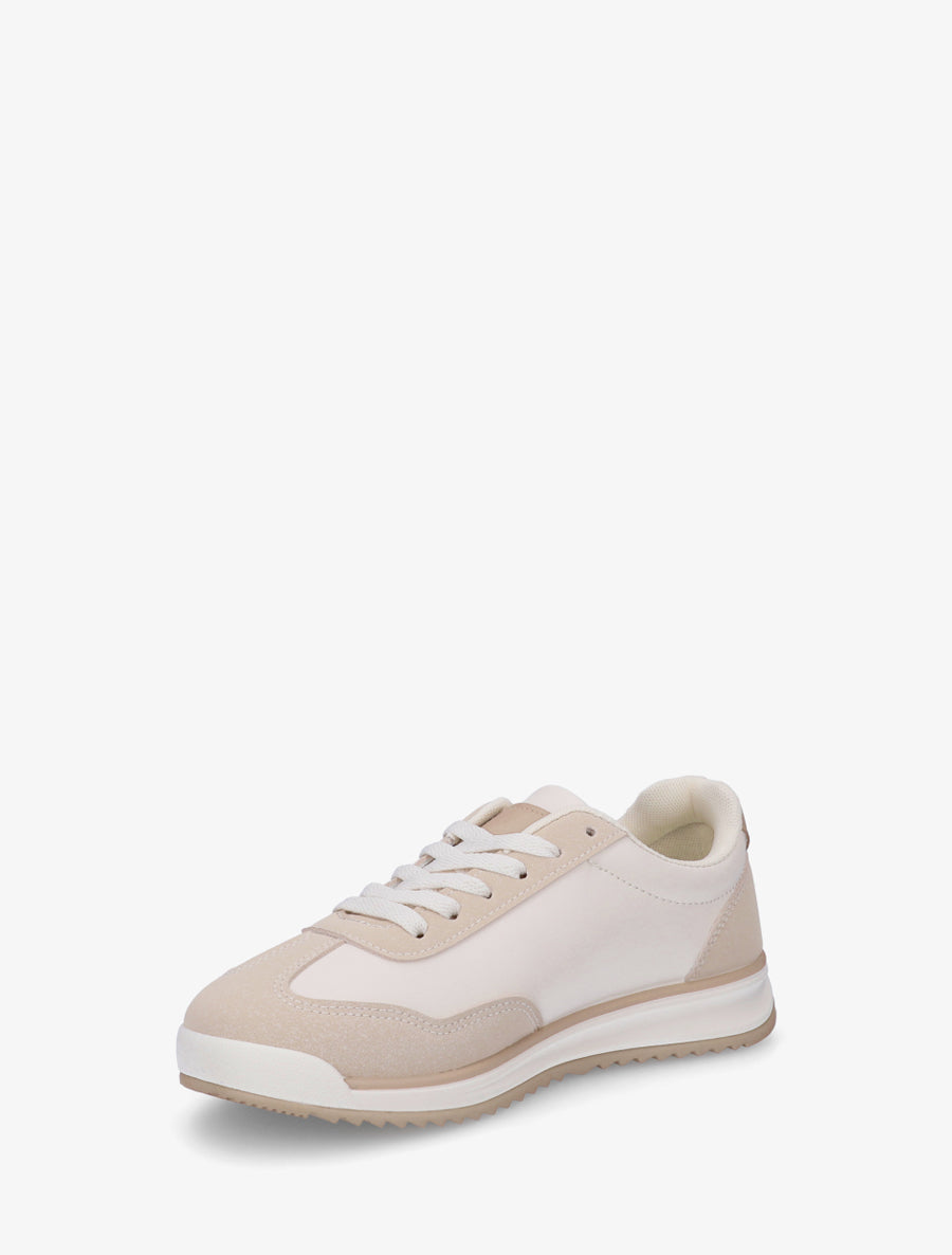 Sneakers à bandes contrastantes - Beige clair - 3