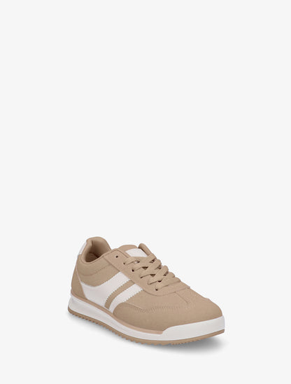 Sneakers à bandes contrastantes - Beige foncé - 2