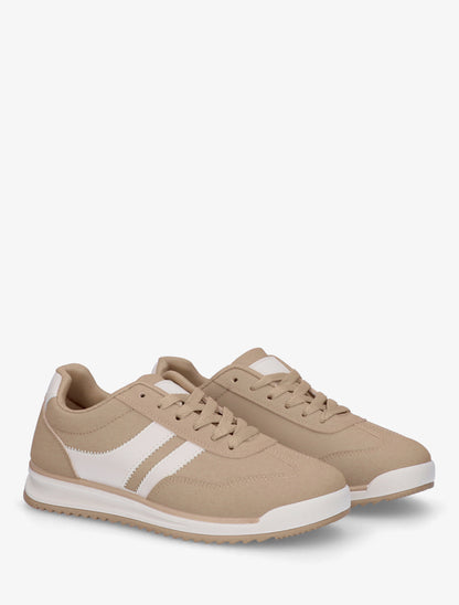Sneakers à bandes contrastantes - Beige foncé - 4