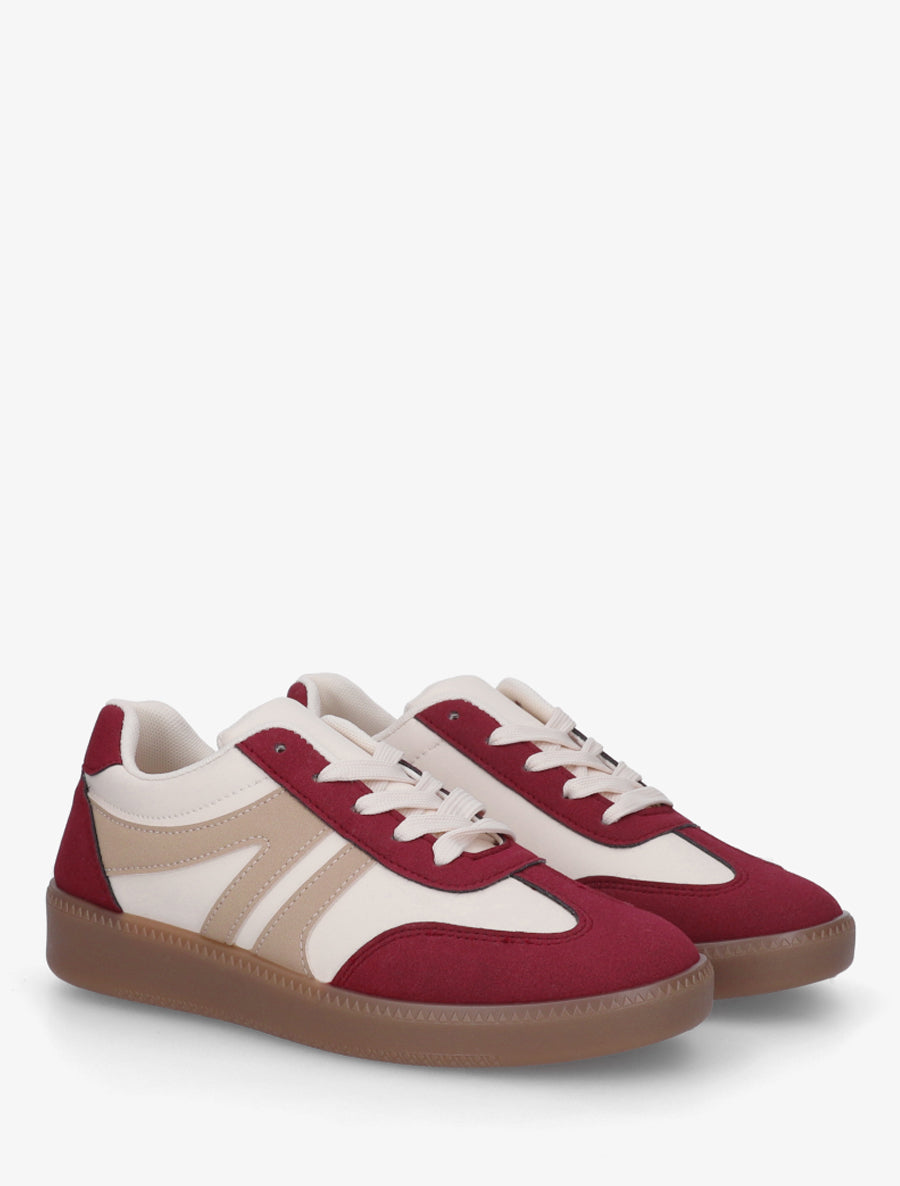 Baskets en simili texturé - Bordeaux - 4