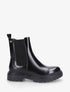 Bottines brillantes à semelle crantée et contrefort croco - Noir - 1