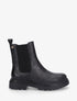Bottines à semelle crantée et contrefort croco - Noir - 1