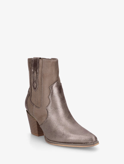 Bottines pointues inspiration santiag - Taupe - 2