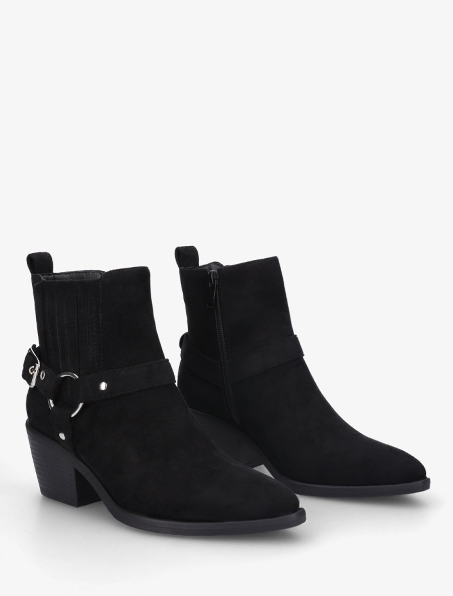 Bottines en suédine style chelsea - Noir - 4