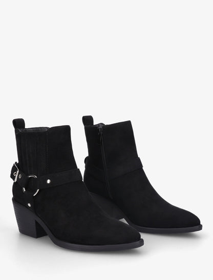 Bottines en suédine style chelsea - Noir - 4