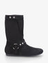 Bottes plates en suédine - Noir - 1