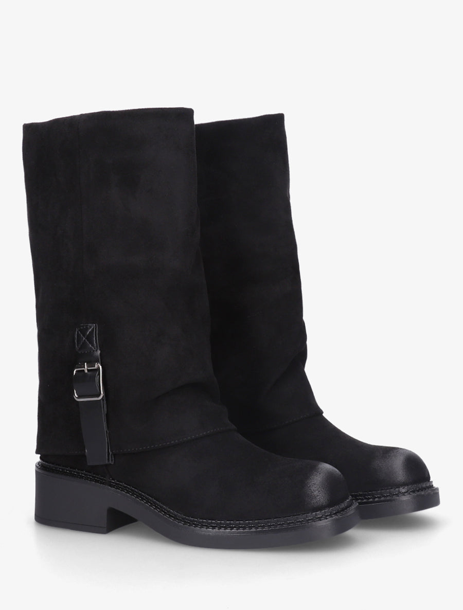 Bottes bimatière à ceinturon - Noir - 4