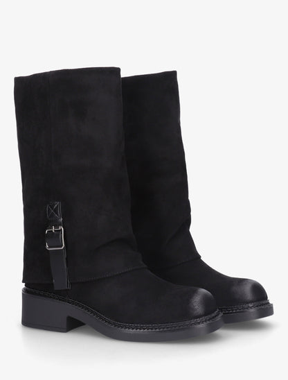 Bottes bimatière à ceinturon - Noir - 4