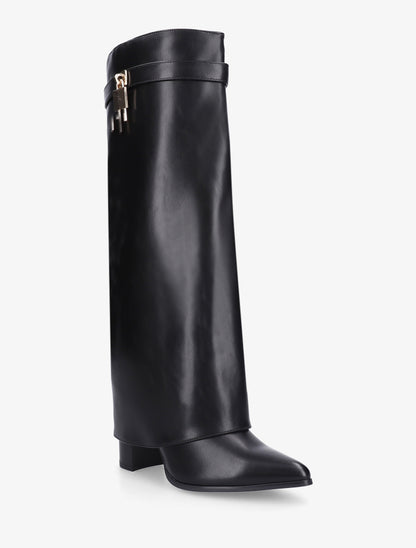 Bottes à revers et bout pointu - Noir - 2