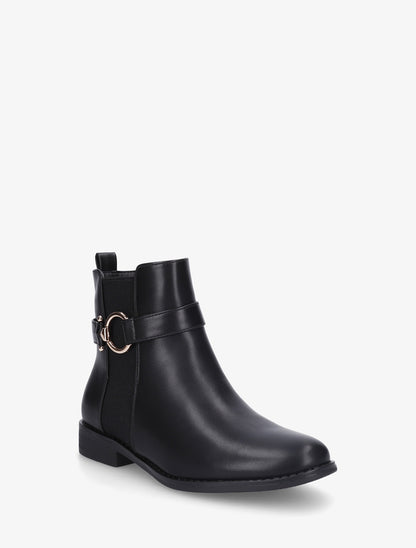 Bottines unies à cheville élastiquée - Noir - 2
