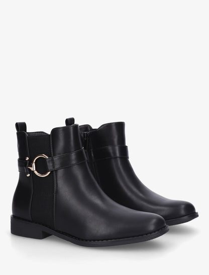 Bottines unies à cheville élastiquée - Noir - 4