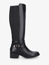 Bottes cavalière en simili à sangle - Noir - 1