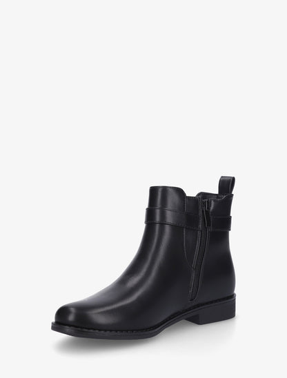 Bottines en simili à cheville élastiquée - Noir - 3