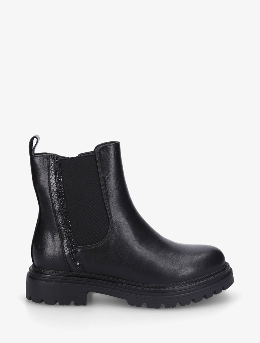 Chelsea à bandes pailletées croco - Noir | Stand-Prive