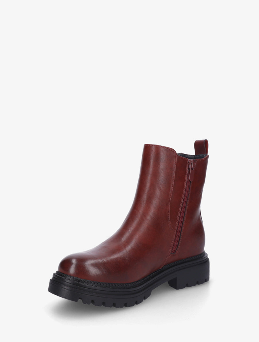 Chelsea à détail pailleté et imprimé croco - Bordeaux - 3