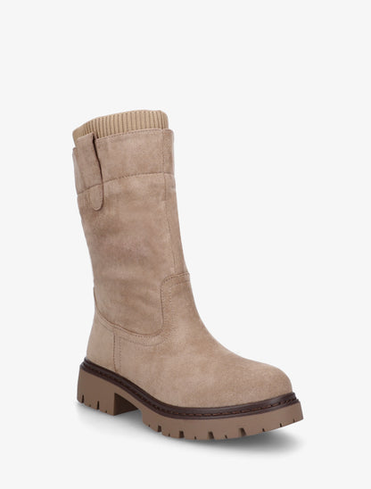 Bottines montantes bi-matière - Taupe - 2
