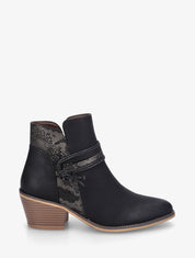 Bottines à talon et imprimé python - Noir - 1