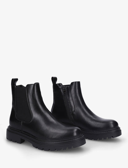 Bottines style chelsea en simili - Noir - 4