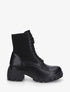 Bottines montantes bi-matière à lacets - Noir - 1