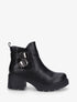 Bottines élastiquées à double boucles - Noir - 1