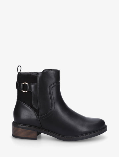 Bottines bi-matière unies - Noir - 1