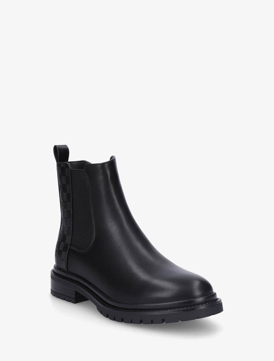 Bottines montantes à contrefort à motif damier - Noir - 2