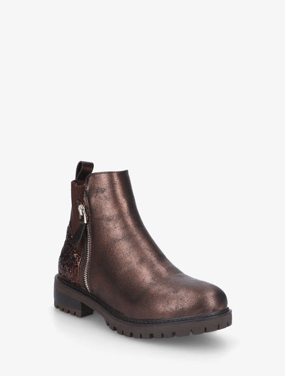 Bottines élastiquées à contrefort pailleté - Bronze - 2