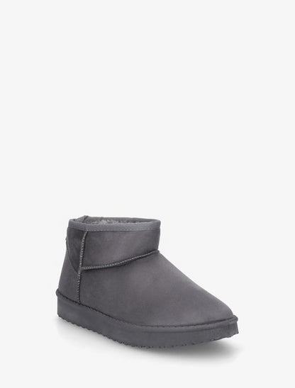 Boots basses fourrées en suédine - Gris foncé - 2
