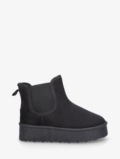 Bottines élastiquées en suédine - Noir - 1