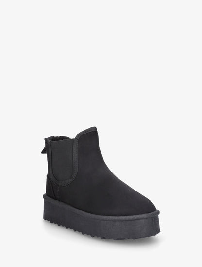 Bottines élastiquées en suédine - Noir - 2