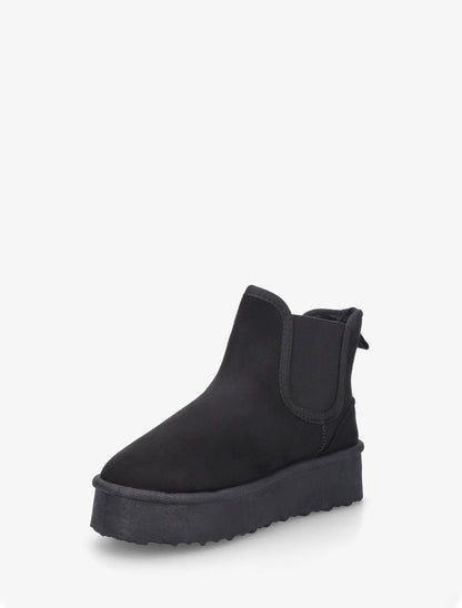 Bottines élastiquées en suédine - Noir - 3